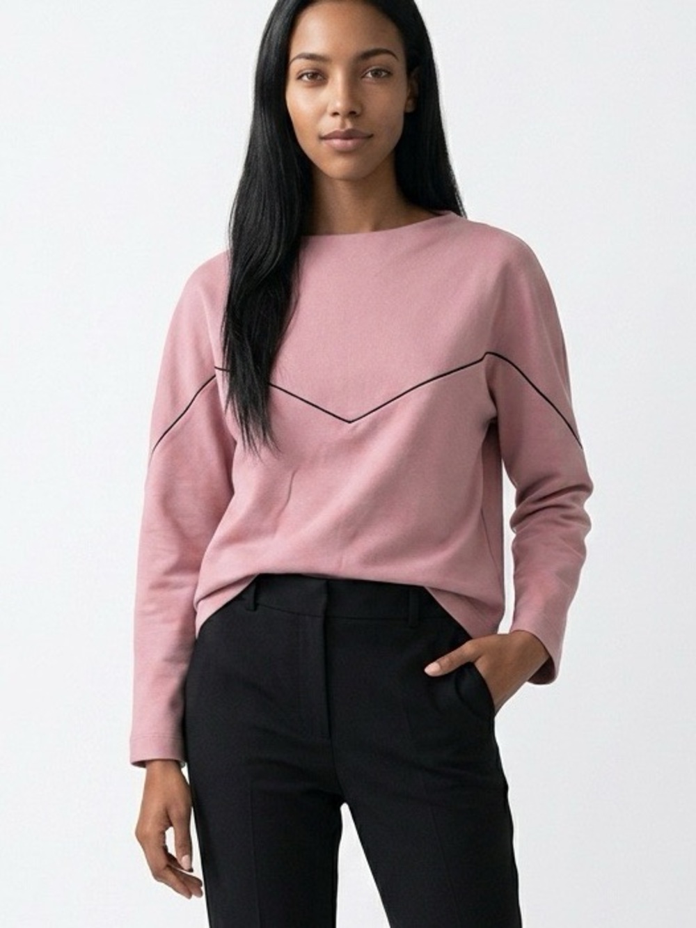 Nwt Hermosa Mock Neck Scuba Sweatshirt Pink